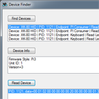 Device Finder screen