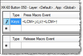 Ctrl C Downs and Ups on the same line